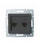 LOGI 02-1410-041 grafit Gniazdo komputerowe podwojne niezalezne, (2x RJ45Cat 5e Jack) Kanlux 25287