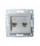 LOGI 02-1410-043 srebrny Gniazdo komputerowe podwojne niezalezne, (2x RJ45Cat 5e Jack) Kanlux 25228