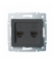 LOGI 02-1420-041 grafit Gniazdo komputerowe podwójne niezależne, (2x RJ45Cat 6 Jack) Kanlux 25288