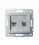 LOGI 02-1440-043 srebrny Gniazdo komputerowo-telefoniczne, (RJ45 Cat 6+RJ11) Kanlux 25231