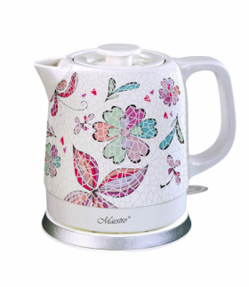 Ceramiczny czajnik elektryczny 1.5L, 1500W, motyw kwiatów, Feel-Maestro MR-068-FLOWERS
