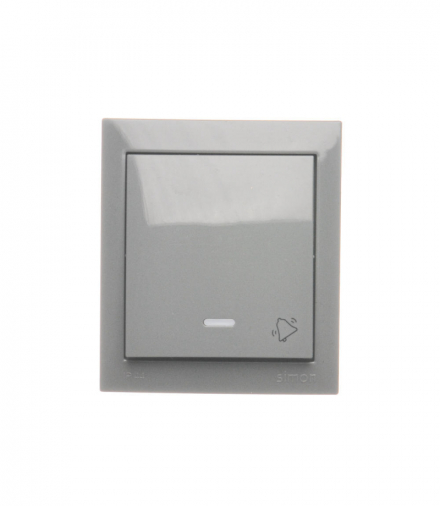 Przycisk dzwonek z podświetleniem bryzgoszczelny, IP44, 10AX, ciemnoszary Simon Aquaclick ACD1L/18