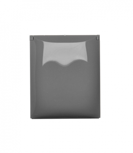 Gniazdo wtyczkowe poczwórne z uziemieniem typu Schuko - w wersji IP44 z przesłonami torów prądowych - klapka w kolorze pokrywy, 16A, zaciski śrubowe, ciemnoszary Simon Aquaclick ACGSZ4Z/18