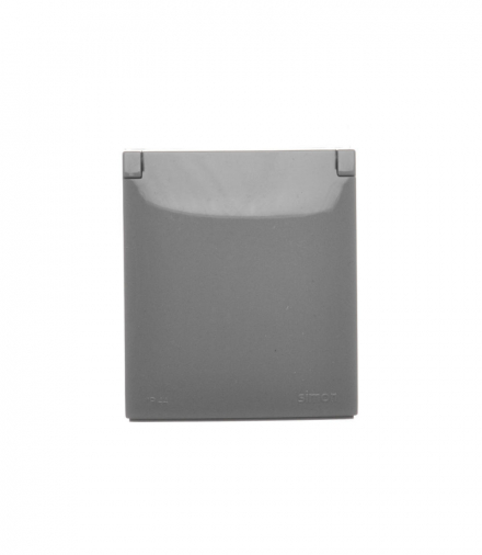 Gniazdo wtyczkowe pojedyncze w wersji IP44 - klapka w kolorze pokrywy, ciemnoszary, 16A Simon Aquaclick ACGZ1C/18