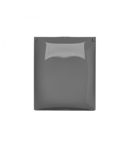 Gniazdo wtyczkowe poczwórne z uziemieniem - w wersji IP44 z przesłonami torów prądowych - klapka w kolorze pokrywy, 16A, szybkozłącza, ciemnoszary Simon Aquaclick ACGZ4CZ/18