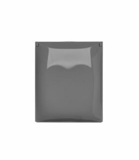 Gniazdo wtyczkowe poczwórne z uziemieniem - w wersji IP44 - klapka w kolorze pokrywy, 16A, zaciski śrubowe, ciemnoszary Simon Aquaclick ACGZ4/18