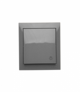 Przycisk światło bryzgoszczelny, IP44, 10AX, ciemnoszary Simon Aquaclick ACS1/18