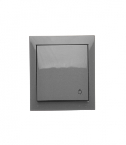 Przycisk światło bryzgoszczelny, IP44, 10AX, ciemnoszary Simon Aquaclick ACS1/18