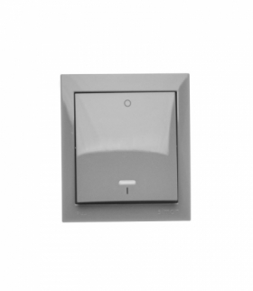 Łącznik dwubiegunowy z podświetleniem bryzgoszczelny, IP44, 10AX, ciemnoszary Simon Aquaclick ACW2L/18