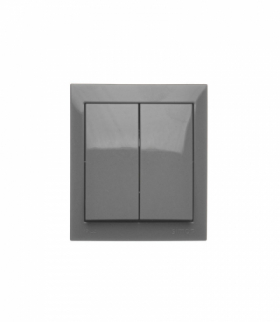 Łącznik świecznikowy z podświetleniem bryzgoszczelny, IP44, 10AX, ciemnoszary Simon Aquaclick ACW5L/18