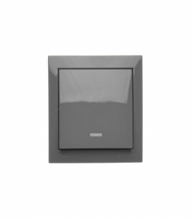 Łącznik schodowy z podświetleniem bryzgoszczelny bez piktogramu, IP44, 10AX, ciemnoszary Simon Aquaclick ACW6L/X/18