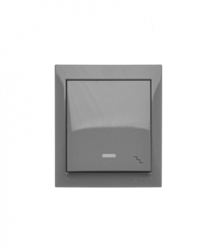 Łącznik schodowy z podświetleniem bryzgoszczelny, IP44, 10AX, ciemnoszary Simon Aquaclick ACW6L/18