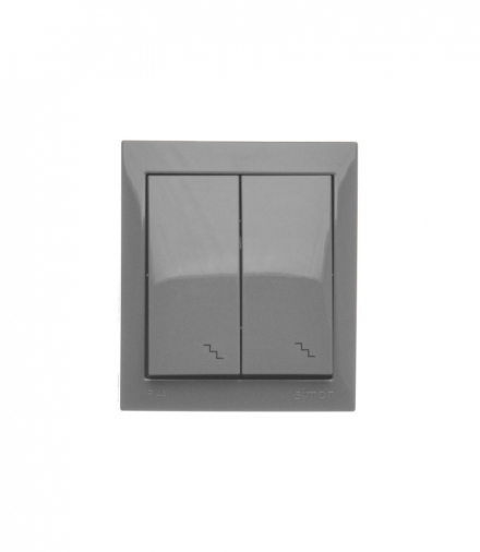 Łącznik schodowy podwójny bryzgoszczelny, IP44, 10AX, ciemnoszary Simon Aquaclick ACW6/2/18