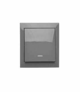 Łącznik krzyżowy z podświetleniem bryzgoszczelny bez piktogramu, IP44, 10AX, ciemnoszary Simon Aquaclick ACW7L/X/18