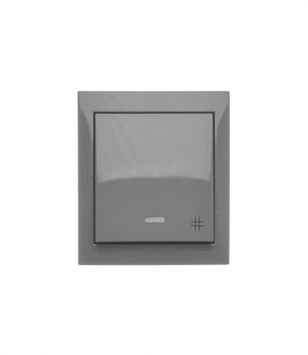 Łącznik krzyżowy z podświetleniem bryzgoszczelny, IP44, 10AX, ciemnoszary Simon Aquaclick ACW7L/18