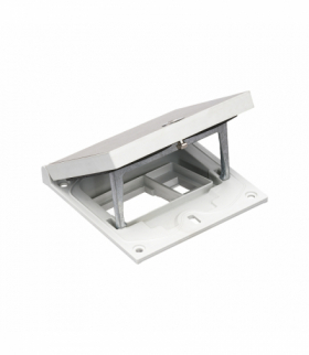Wkład puszki podłogowej, stal nierdzewna, IP66, IK08, 1,5×K45, moduł 22,5x45 mm z zatrzaskiem Keyston na złącza RJ45 lub multimedialne, puste miejsce na moduł 45x45, zamek na klucz imbusowy KGT KFH101SEC/72