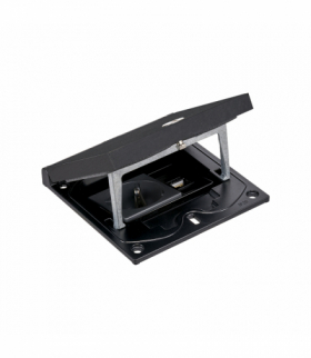 Wkład puszki podłogowej, czarny, IP66, IK08, 1,5×K45, gniazdo typ F (schuko), moduł RJ45 kat. 5e UTP, zamek z ułatwionym dostępem KGT KFH115U/74