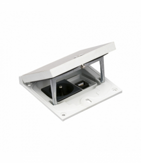 Wkład puszki podłogowej, stal nierdzewna, IP66, IK08, 1,5×K45, gniazdo typ E (bolec), moduł RJ45 kat. 5e UTP, zamek na klucz imbusowy KGT KFH125USEC/72
