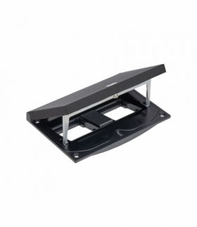 Wkład puszki podłogowej, czarny, IP66, IK08, 2,5×K45, puste miejsce na 2 moduły 45x45, zamek na klucz imbusowy, zaślepka 22,5x45 mm na złącza RJ45 lub multimedialne KGT KFH200SEC/74