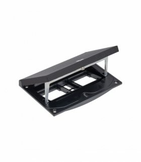 Wkład puszki podłogowej, czarny, IP66, IK08, 2,5×K45, moduł 22,5x45 mm z zatrzaskiem Keyston 2 miejsca na złącza RJ45 lub multimedialne, puste miejsce na 2 moduły 45x45, zamek z ułatwionym dostępem KGT KFH201/74