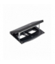 Wkład puszki podłogowej, czarny, IP66, IK08, 2,5×K45, moduł 22,5x45 mm z zatrzaskiem Keyston 2 miejsca na złącza RJ45 lub multimedialne, puste miejsce na 2 moduły 45x45, zamek z ułatwionym dostępem KGT KFH201/74
