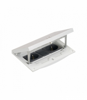 Wkład puszki podłogowej, stal nierdzewna, IP66, IK08, 2,5×K45, 2 gniazda typ F (schuko), zamek z ułatwionym dostępem, zaślepka 22,5x45 mm KGT KFH210/72