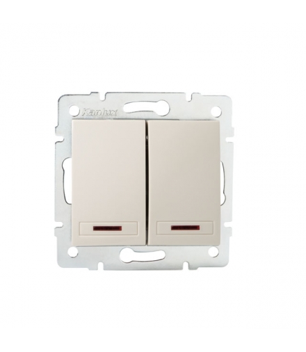DOMO 01-1023-203 kremowy Łącznik zwierny podwójny LED Kanlux 24775
