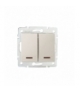 DOMO 01-1023-203 kremowy Łącznik zwierny podwójny LED Kanlux 24775