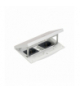 Wkład puszki podłogowej, stal nierdzewna, IP66, IK08, 2,5×K45, 2 gniazda typ F (schuko), moduł 22,5x45 mm z zatrzaskiem Keyston 2 miejsca na złącza RJ45 lub multimedialne, zamek z ułatwionym dostępem KGT KFH211/72