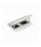 Wkład puszki podłogowej, stal nierdzewna, IP66, IK08, 2,5×K45, 2 gniazda typ F (schuko), moduł 22,5x45 mm z zatrzaskiem Keyston 2 miejsca na złącza RJ45 lub multimedialne, zamek z ułatwionym dostępem KGT KFH211/72