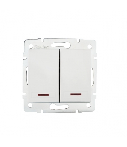 DOMO 01-1120-202 biały Łącznik dwugrupowy świecznikowy z LED Kanlux 24724