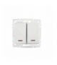 DOMO 01-1120-202 biały Łącznik dwugrupowy świecznikowy z LED Kanlux 24724