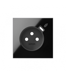 Pokrywa do gniazda z zintegrowaną ładowarką 1xUSB C, czarny, USB: C, Prąd ład.: 2,1A Simon 100 10000169-138