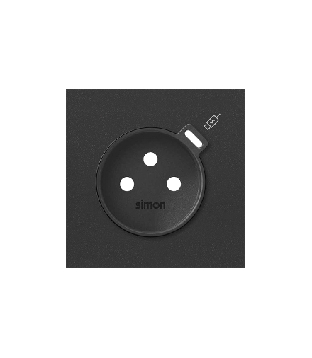 Pokrywa do gniazda z zintegrowaną ładowarką 1xUSB C, czarny mat, USB: C, Prąd ład.: 2,1A Simon 100 10000169-238