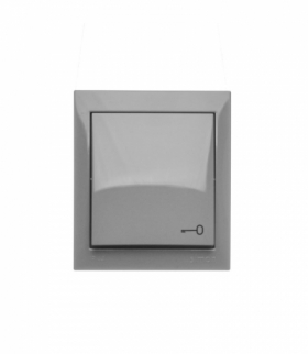 Przycisk pojedynczy zwierny bryzgoszczelny, IP44, 10AX, ciemnoszary Simon Aquaclick ACPK1/18