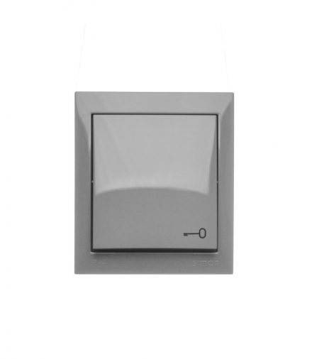 Przycisk pojedynczy zwierny bryzgoszczelny, IP44, 10AX, ciemnoszary Simon Aquaclick ACPK1/18