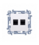 Gniazdo komputerowe RJ45 kategoria 5e + telefoniczne RJ12, biały Simon 10 C5T12.01/11