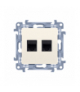 Gniazdo komputerowe RJ45 kategoria 5e + telefoniczne RJ12, kremowy Simon 10 C5T12.01/41