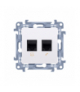 Gniazdo komputerowe RJ45 kategoria 6 + telefoniczne RJ12, biały Simon 10 C6T12.01/11
