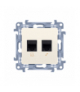 Gniazdo komputerowe RJ45 kategoria 6 + telefoniczne RJ12, kremowy Simon 10 C6T12.01/41