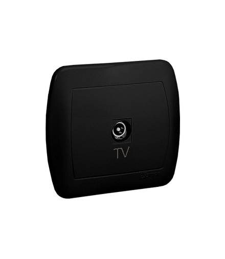 Gniazdo antenowe TV pojedyncze końcowe, czarny mat Simon Akord AAK3/49