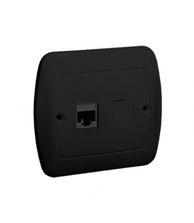 Gniazdo komputerowe RJ45 kategoria 5e, czarny mat Simon Akord AF51/49