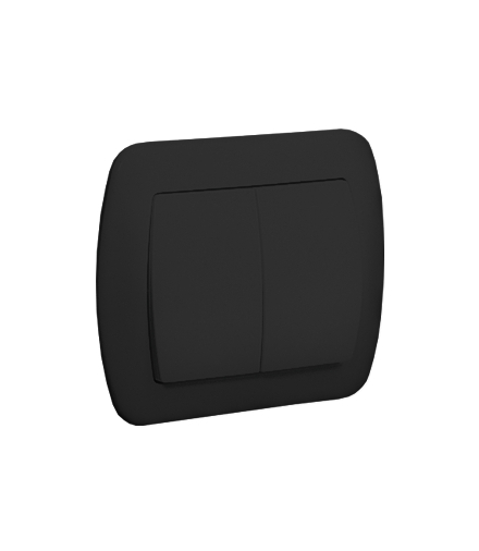 Łącznik schodowy podwójny, zaciski śrubowe, 10AX, czarny mat Simon Akord AW6/2/49