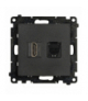 Gniazdo HDMI 2.1 + komputerowe RJ45 kat.6., moduł, czarny mat, Standard HDMI: HDMI 2.1 Simon 55 TGH21RJ45.01/149
