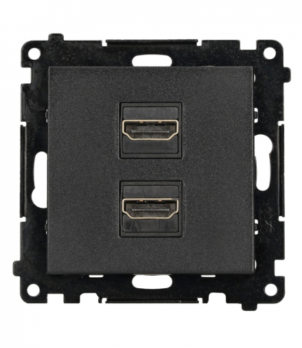 Gniazdo HDMI pojedyncze, moduł, czarny mat, Standard HDMI: HDMI 2.1 Simon 55 TGHDMI221.01/149