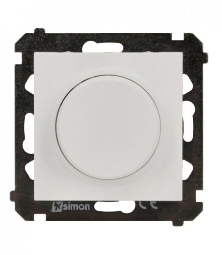 Ściemniacz do LED ściemnialnych, naciskowo-obrotowy, jednobiegunowy, 230V, moduł, 2W÷200W, biały mat Simon 55 TES9L.01/111