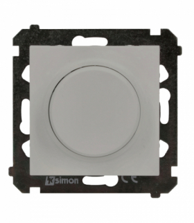 Ściemniacz do LED ściemnialnych, naciskowo-obrotowy, jednobiegunowy, 230V, moduł, 2W÷200W, jasnoszary mat Simon 55 TES9L.01/114