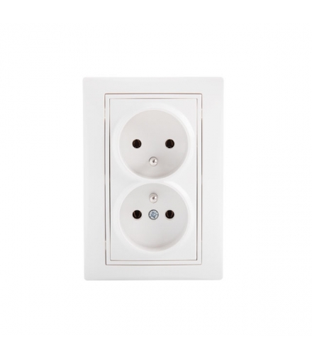 DOMO 01-1261-102 biały Gniazdo zasilające pojedyncze, Schuko ochrona styków Kanlux 24739