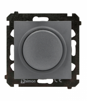Ściemniacz do LED ściemnialnych, naciskowo-obrotowy, jednobiegunowy, 230V, moduł, 2W÷200W, grafitowy mat Simon 55 TES9L.01/116