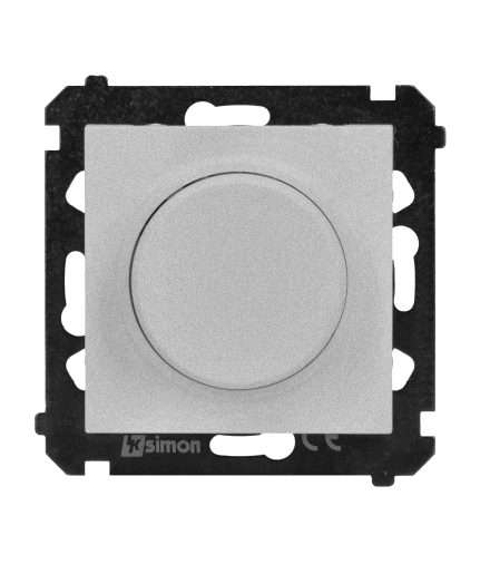 Ściemniacz do LED ściemnialnych, naciskowo-obrotowy, jednobiegunowy, 230V, moduł, 2W÷200W, aluminium mat Simon 55 TES9L.01/143